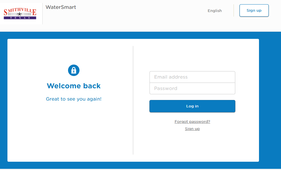 WaterSmart Login page